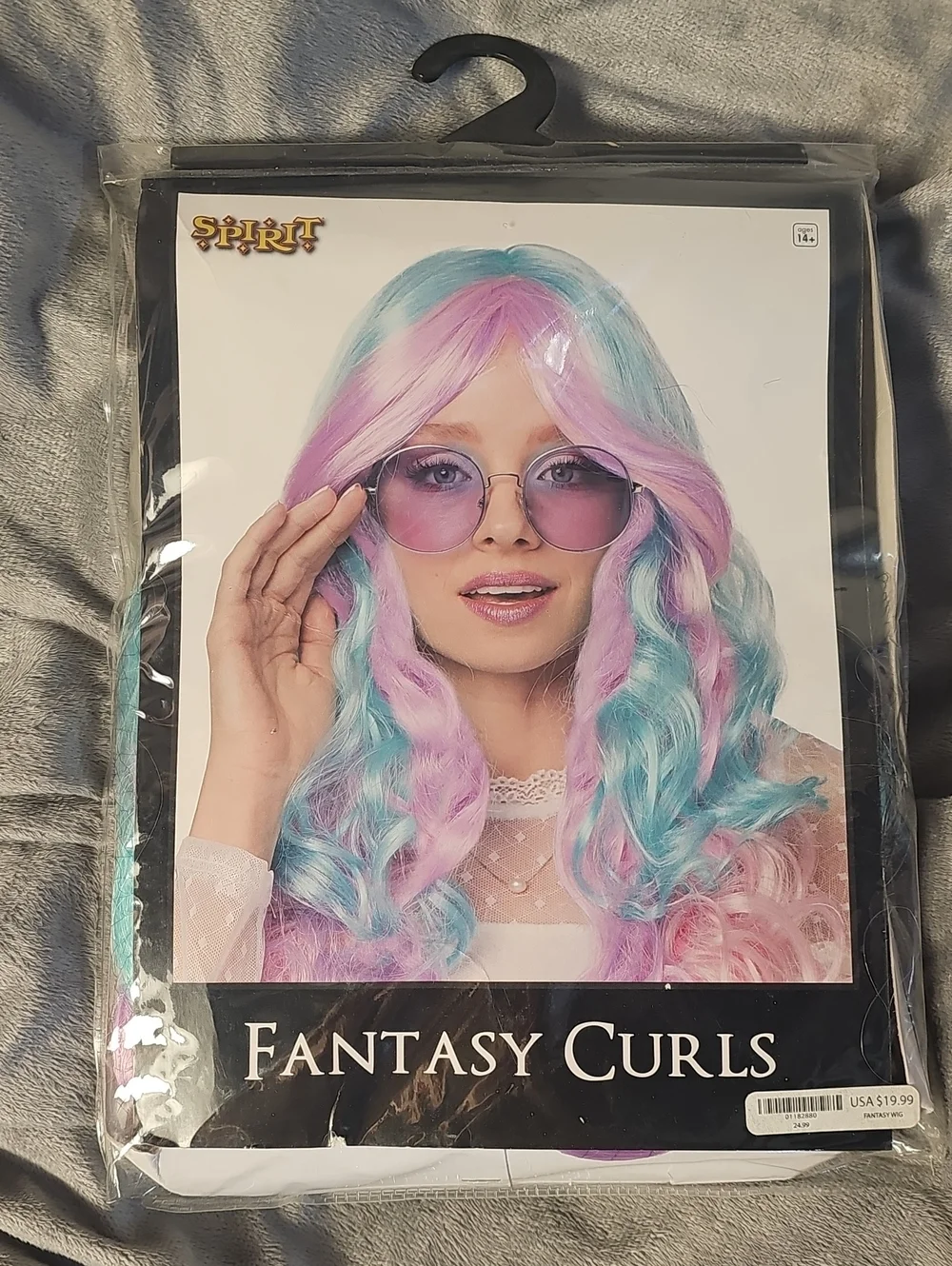 Spirit Fantasy Curls Pastel Pink & Pastel Blue Wig Cotton Candy Cosplay Cam AF